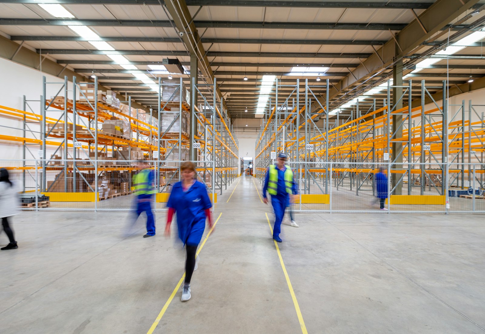 Warehouse worker with tablet.